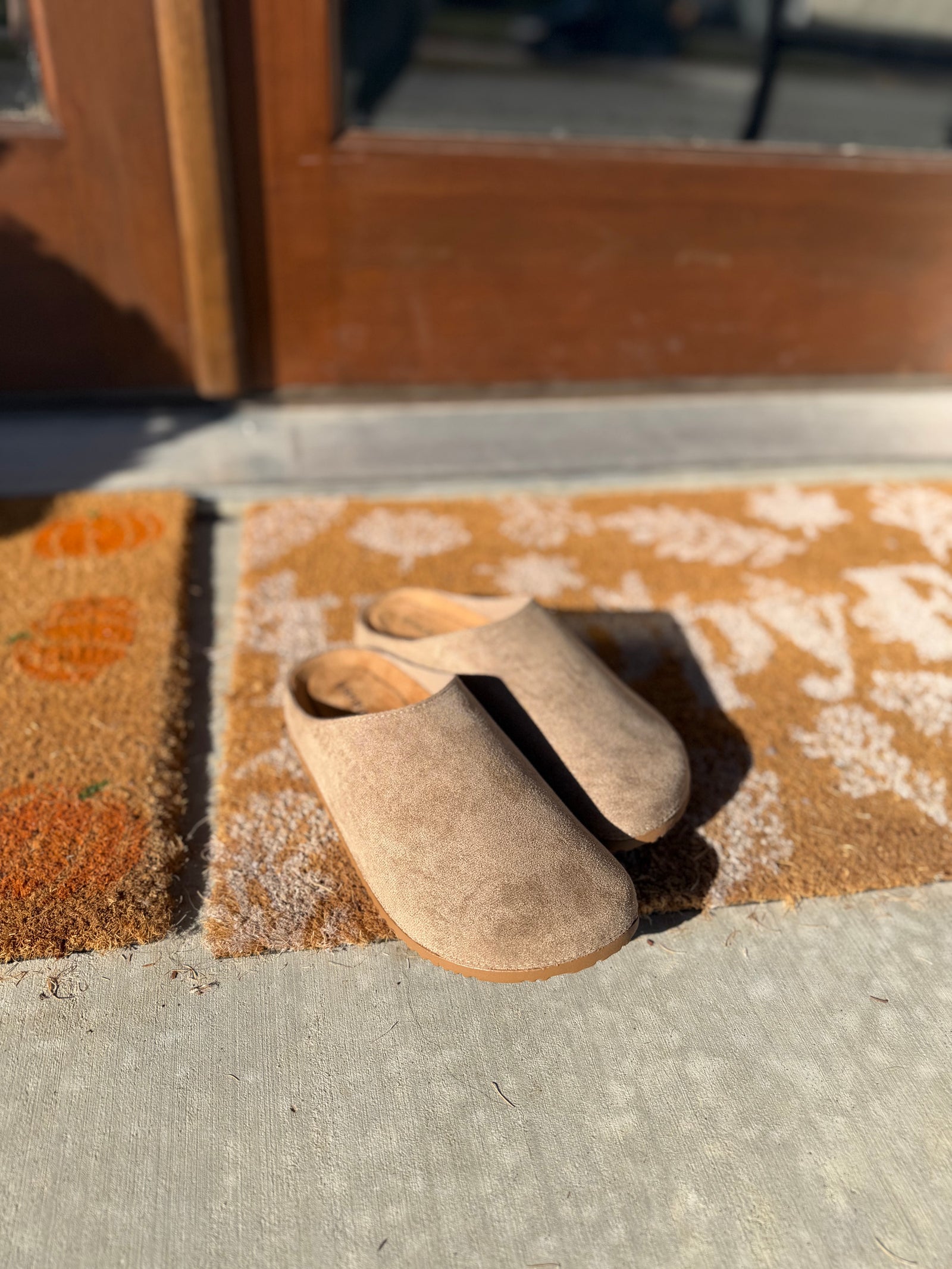 Oatmeal Slip-On Clog Mule