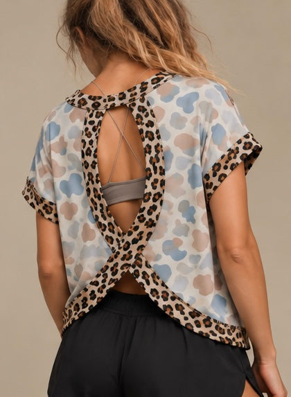 Camo Leopard Cross-Back Shirt