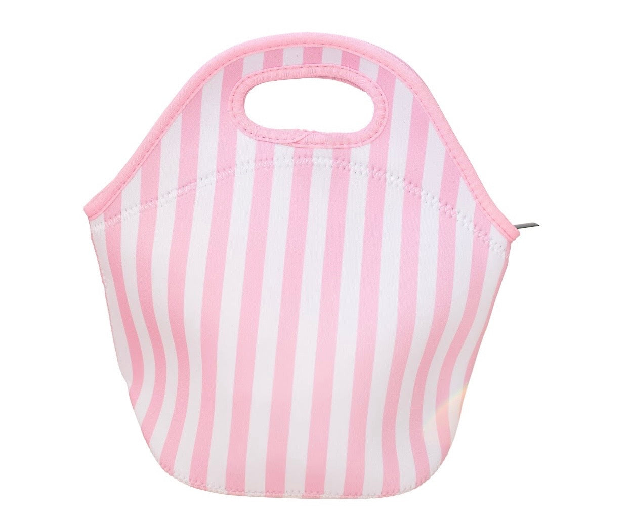 Pink Striped Lunch Tote
