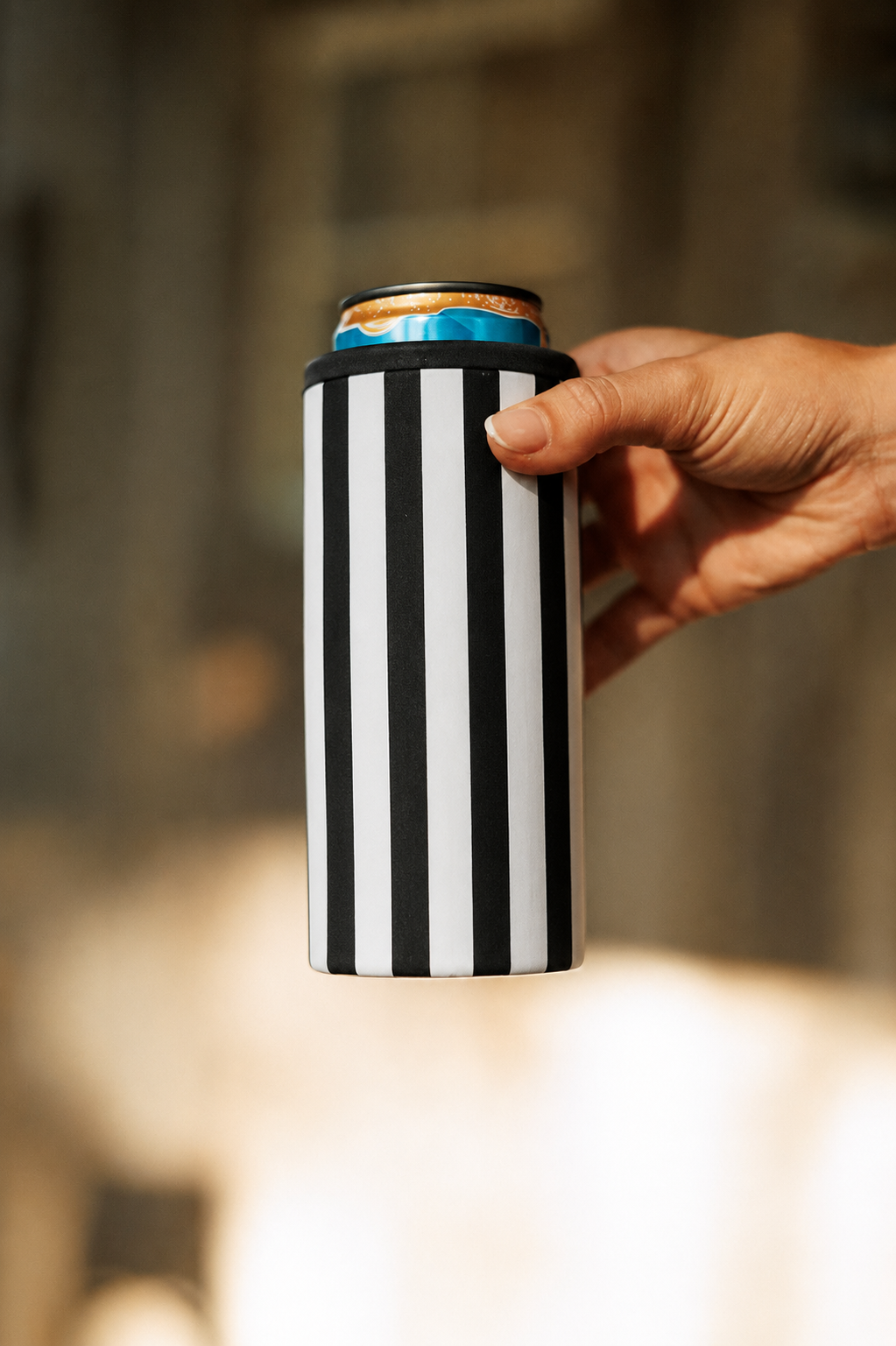 Black Striped Hard Cooling Can