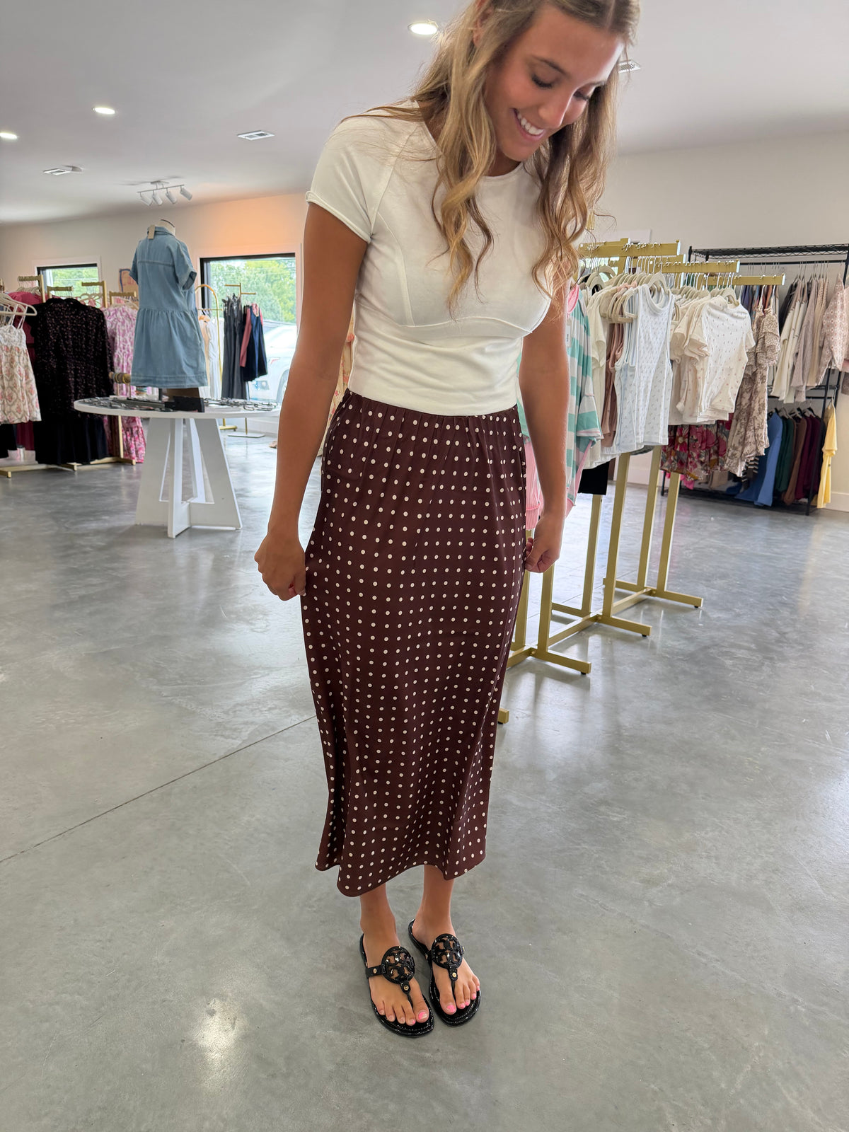 Brown Polka Dot Skirt