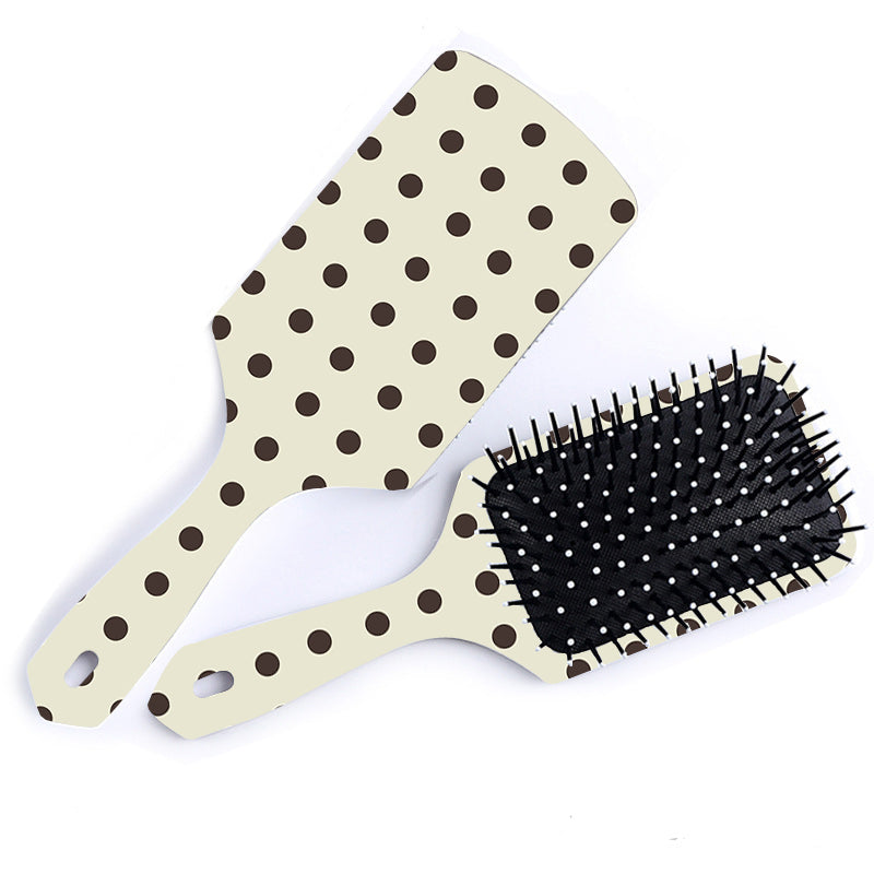 Cream Polka Dot Hairbrush