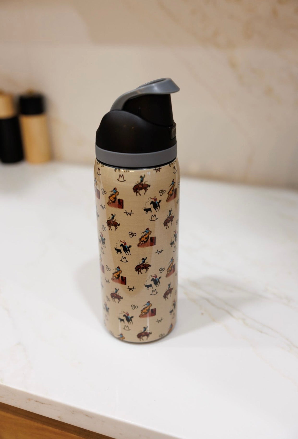 Vintage Cowboy Stainless Steel Water Bottle