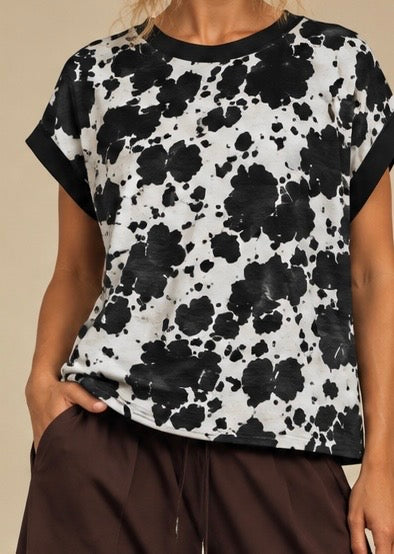 Black Cowhide Cross-Back Shirt