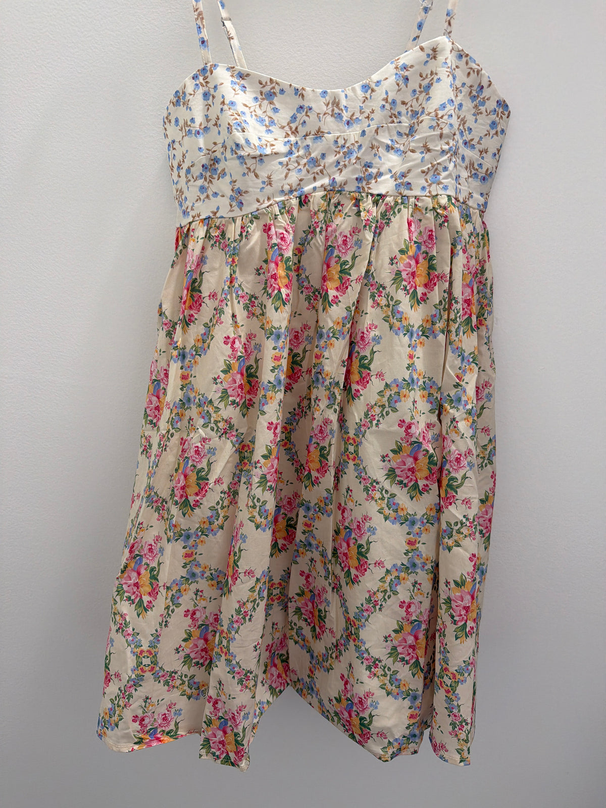 Blue And Pink Floral Dress