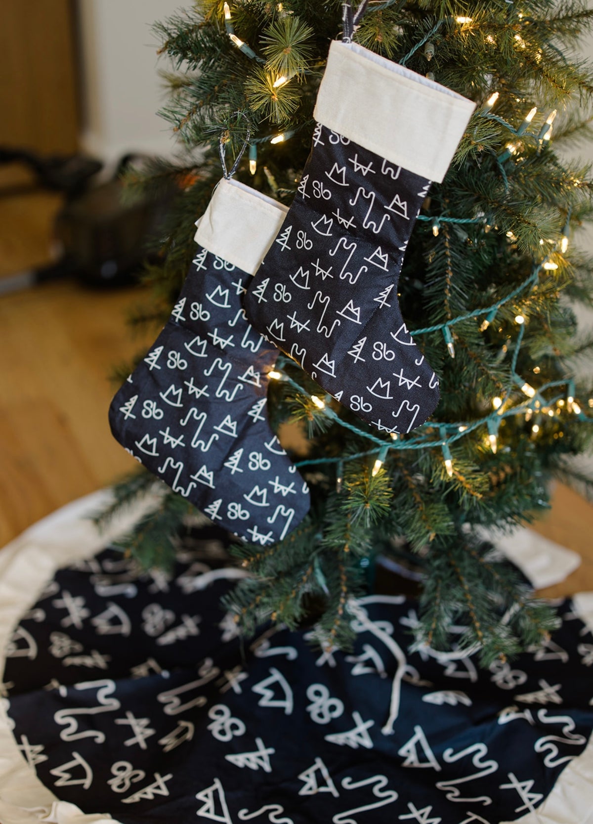 Black Brand Christmas Stocking