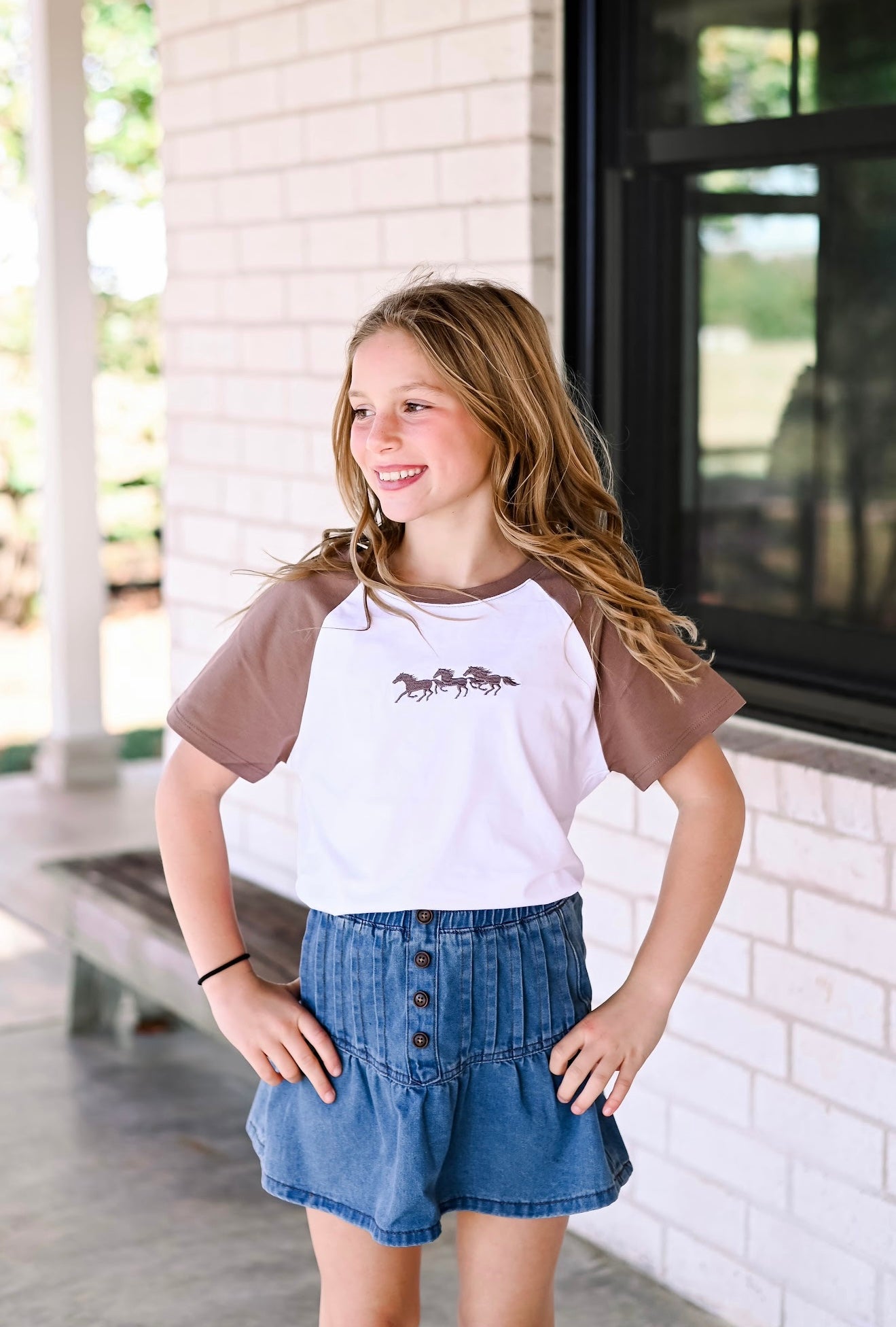 Western Horses Embroidered Tee