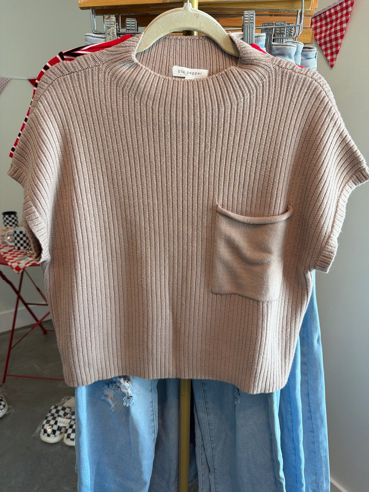 Mocha Short sleeve sweater