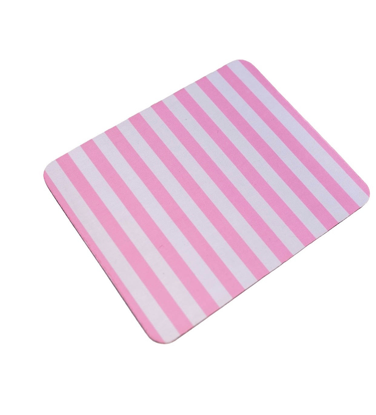Pink Striped Mouse Pad