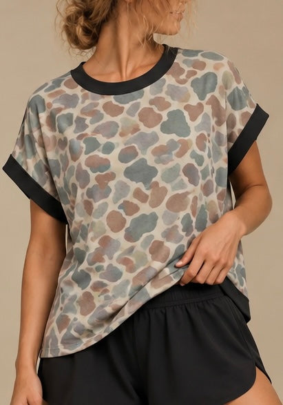 Black Camo Cross-Back Shirt