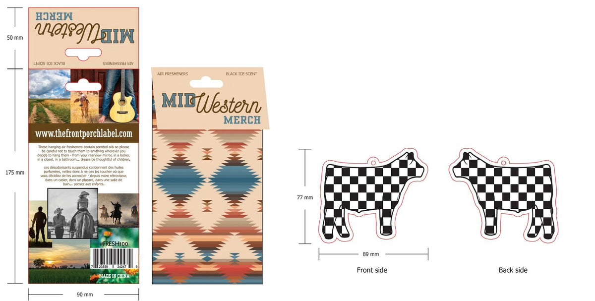 Show Steer Checkerboard Air Freshener Single