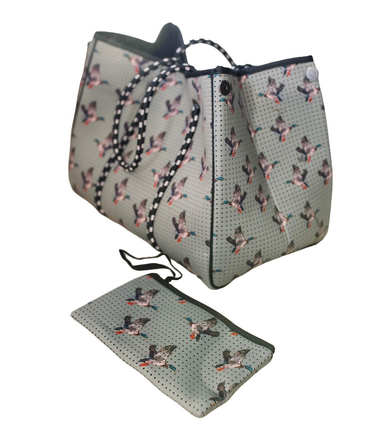 Green Duck  Large Tote Bag