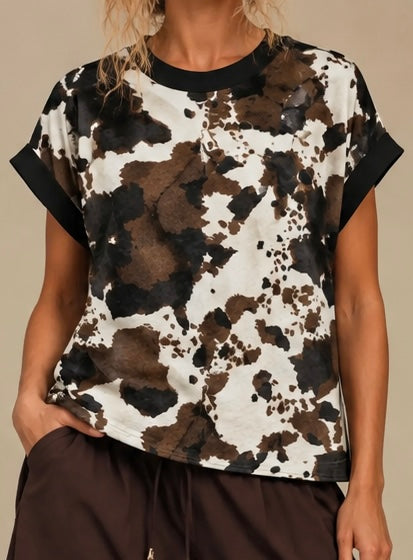 Brown Cowhide Cross-Back Shirt