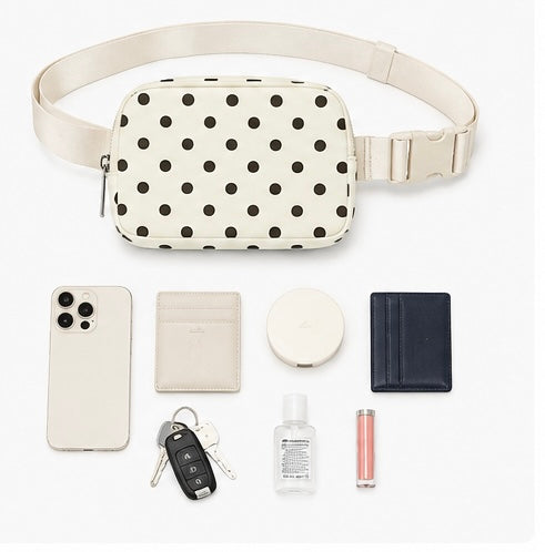 Cream Polka Dot Crossbody Bag