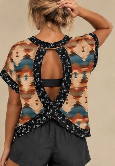 Aztec/Black Brand Cross-Back Shirt