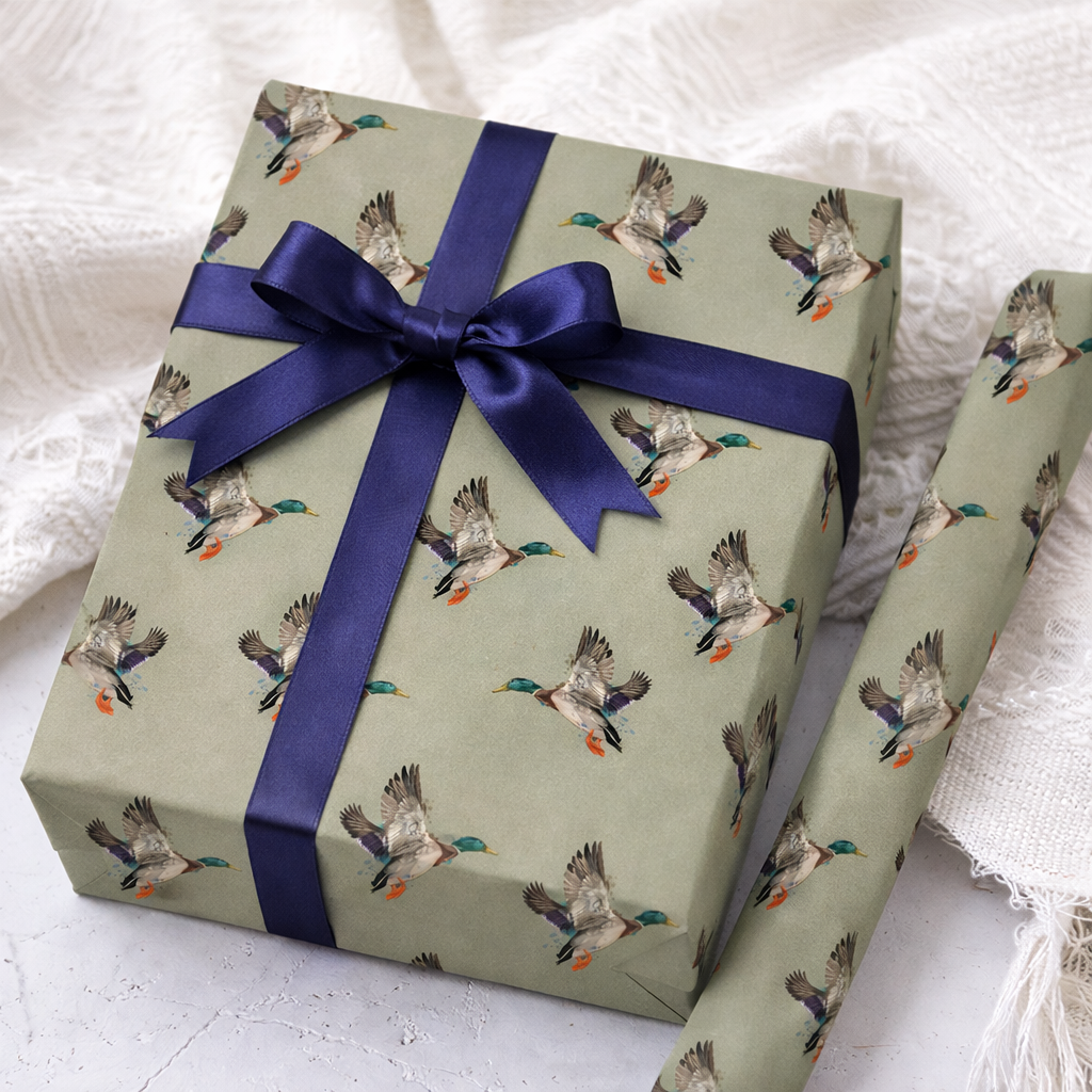 Green Duck Wrapping Paper