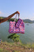 Beach Hand Bag in Black Pink Cowboy Hat