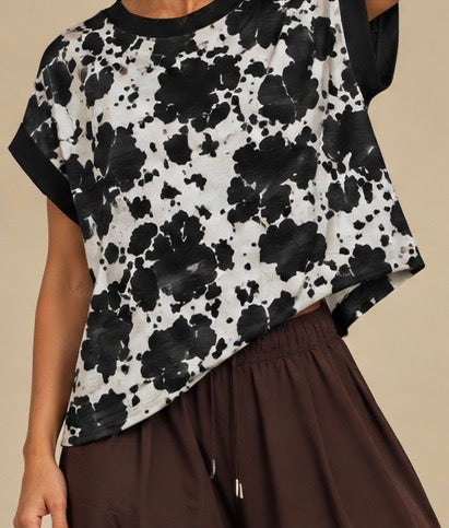Black Cowhide Cross-Back Shirt