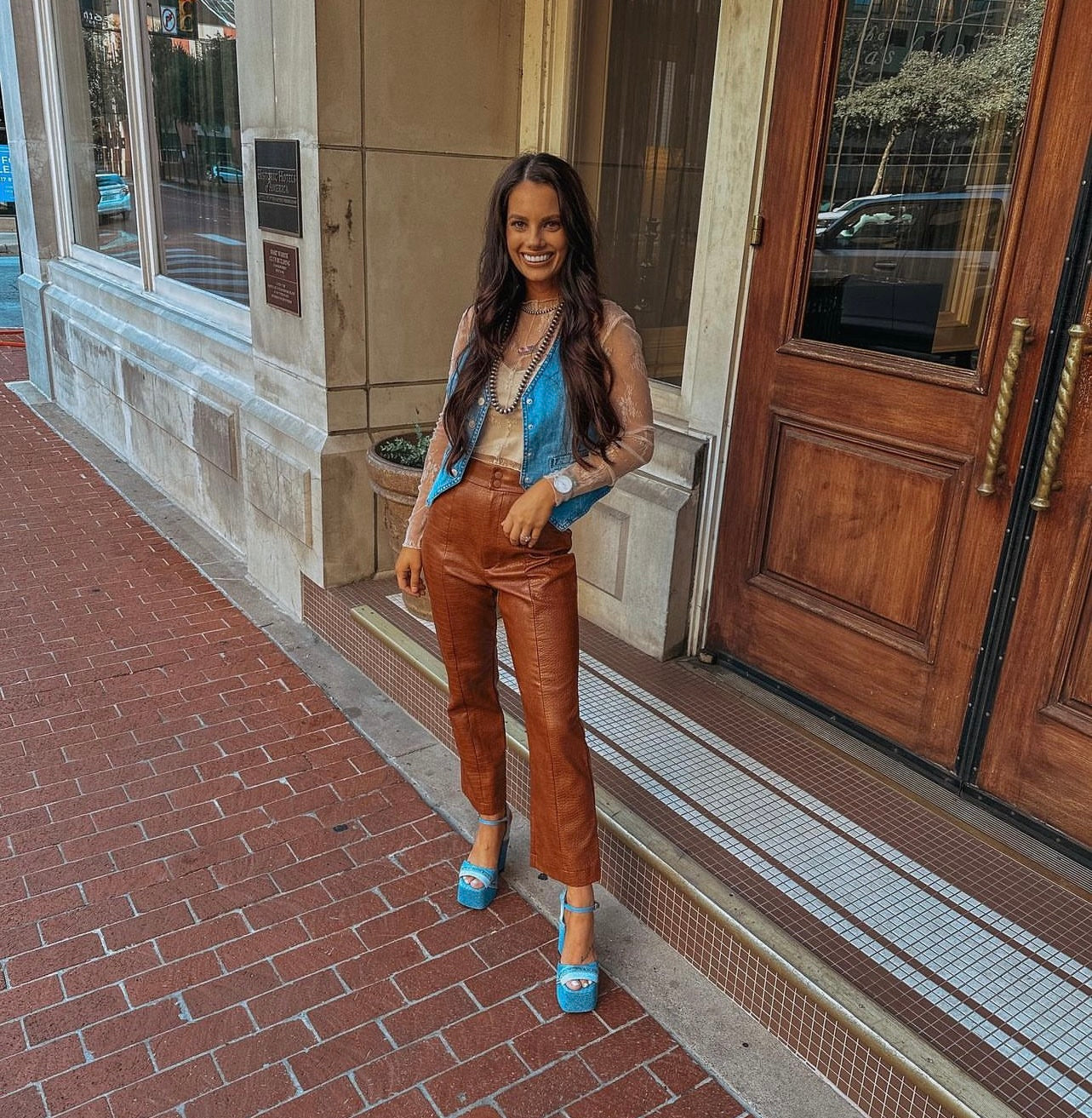 Apricot Lace Top