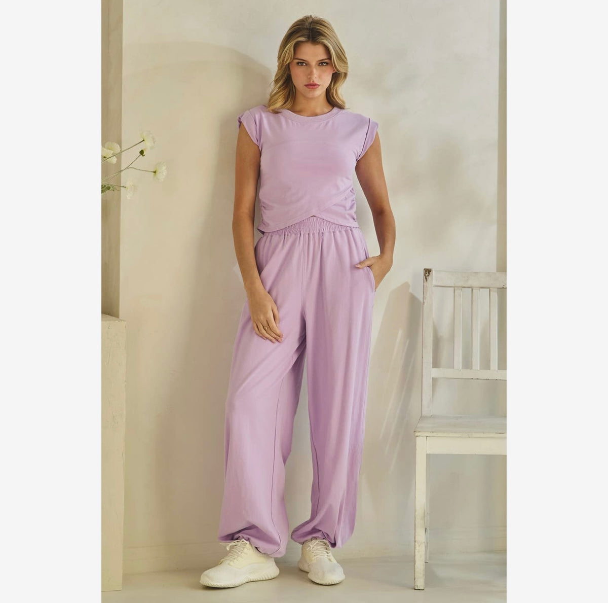 Lilac Comfy Baggy Jogger Pants