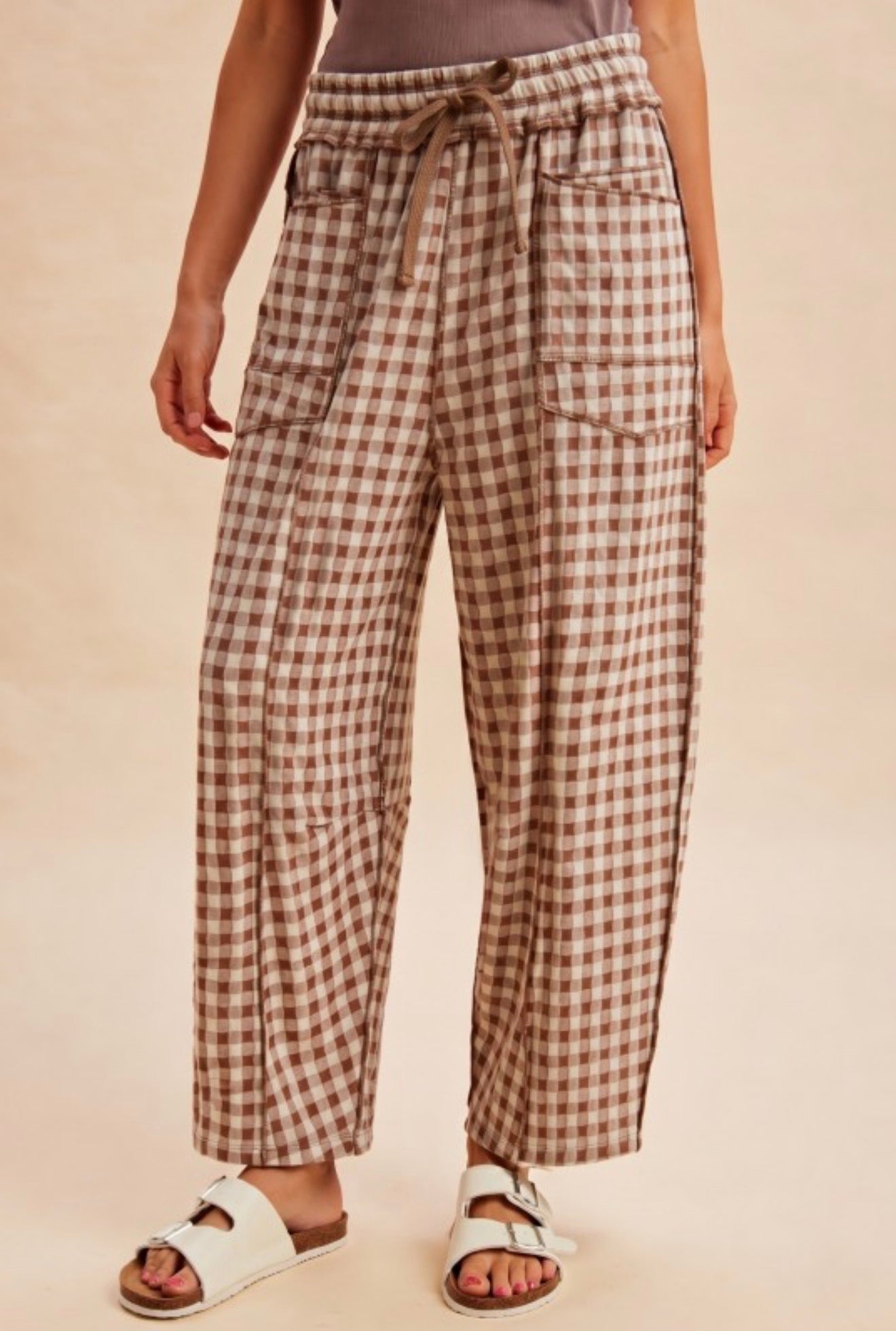 Soft Brushed Check Barrel Lounge Pants