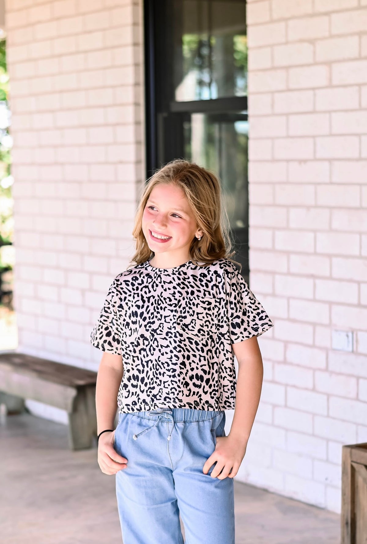 Girls Leopard Tee