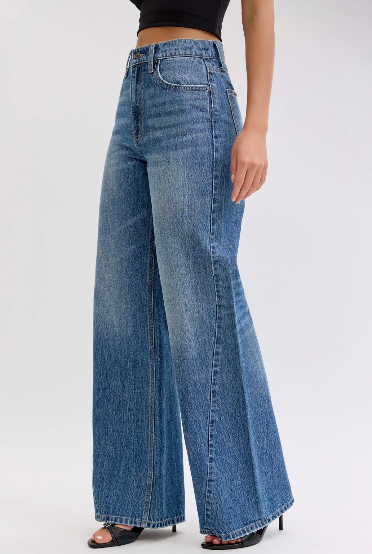 Willa High Rise Wide Leg Jean With Side Seam