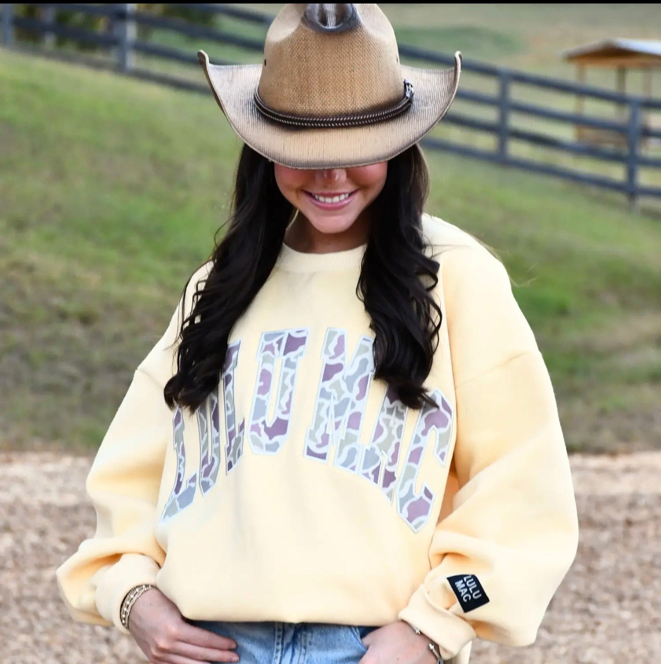 Lulu Mac Yellow Camo Crew Neck