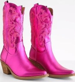 Metallic Pink Cowgirl Boot