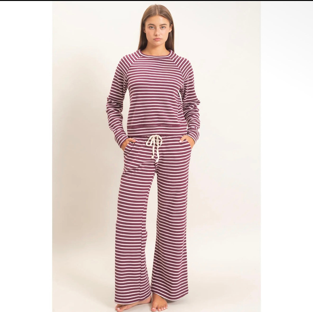 Purple Striped Lounge Pants