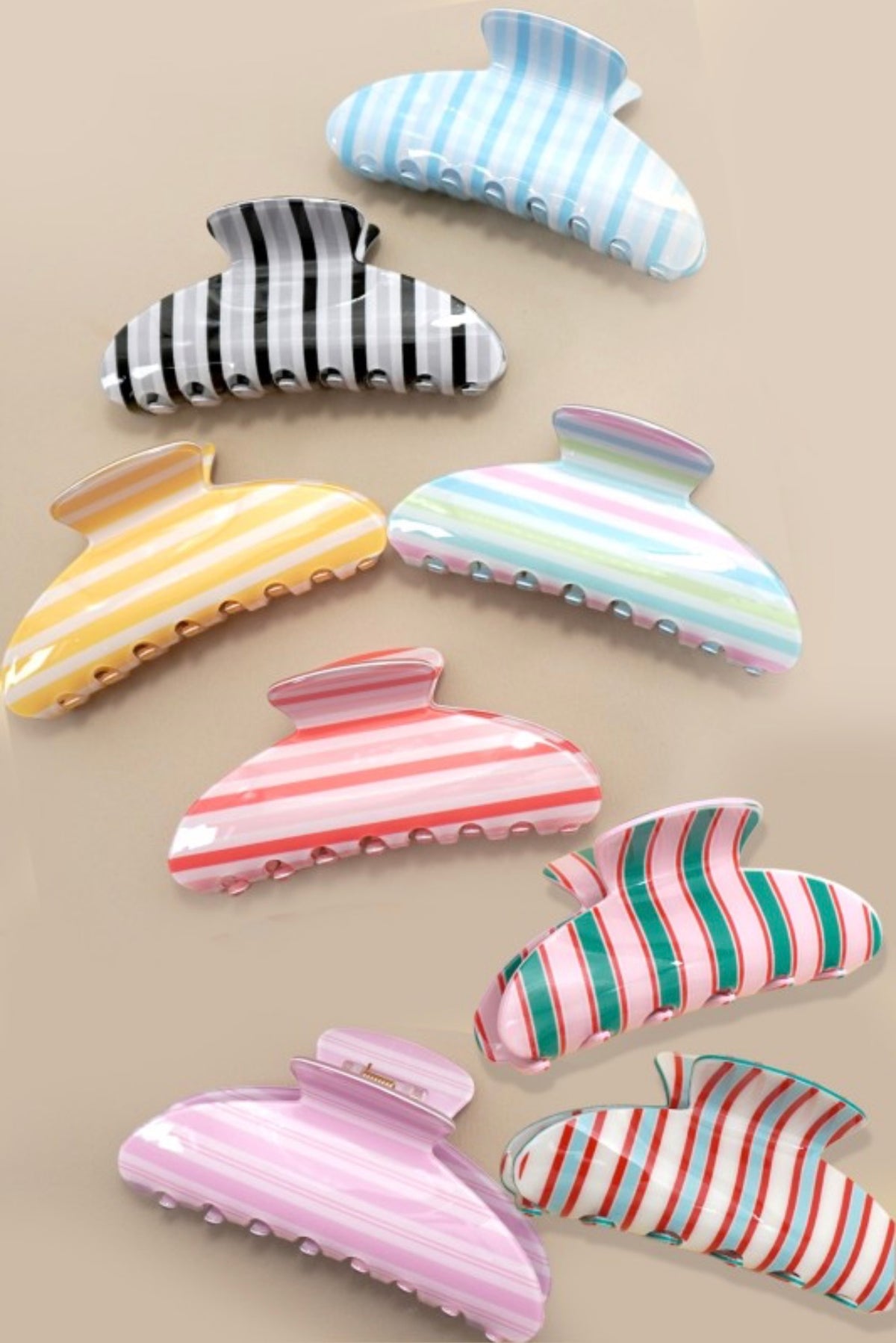 Jumbo Stripe Claw Clip