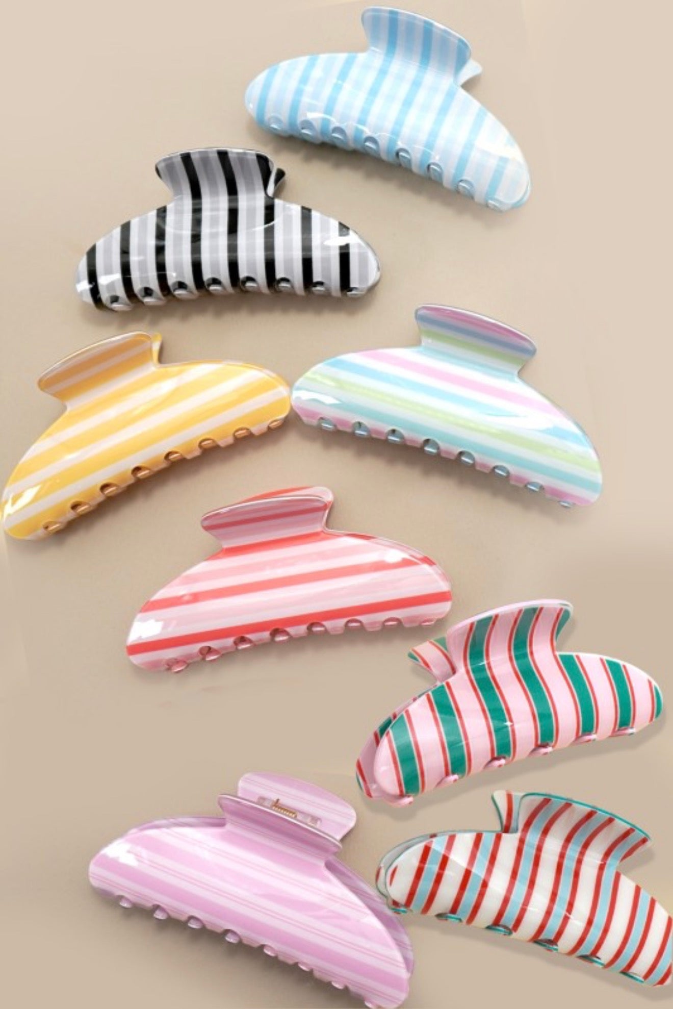 Jumbo Stripe Claw Clip
