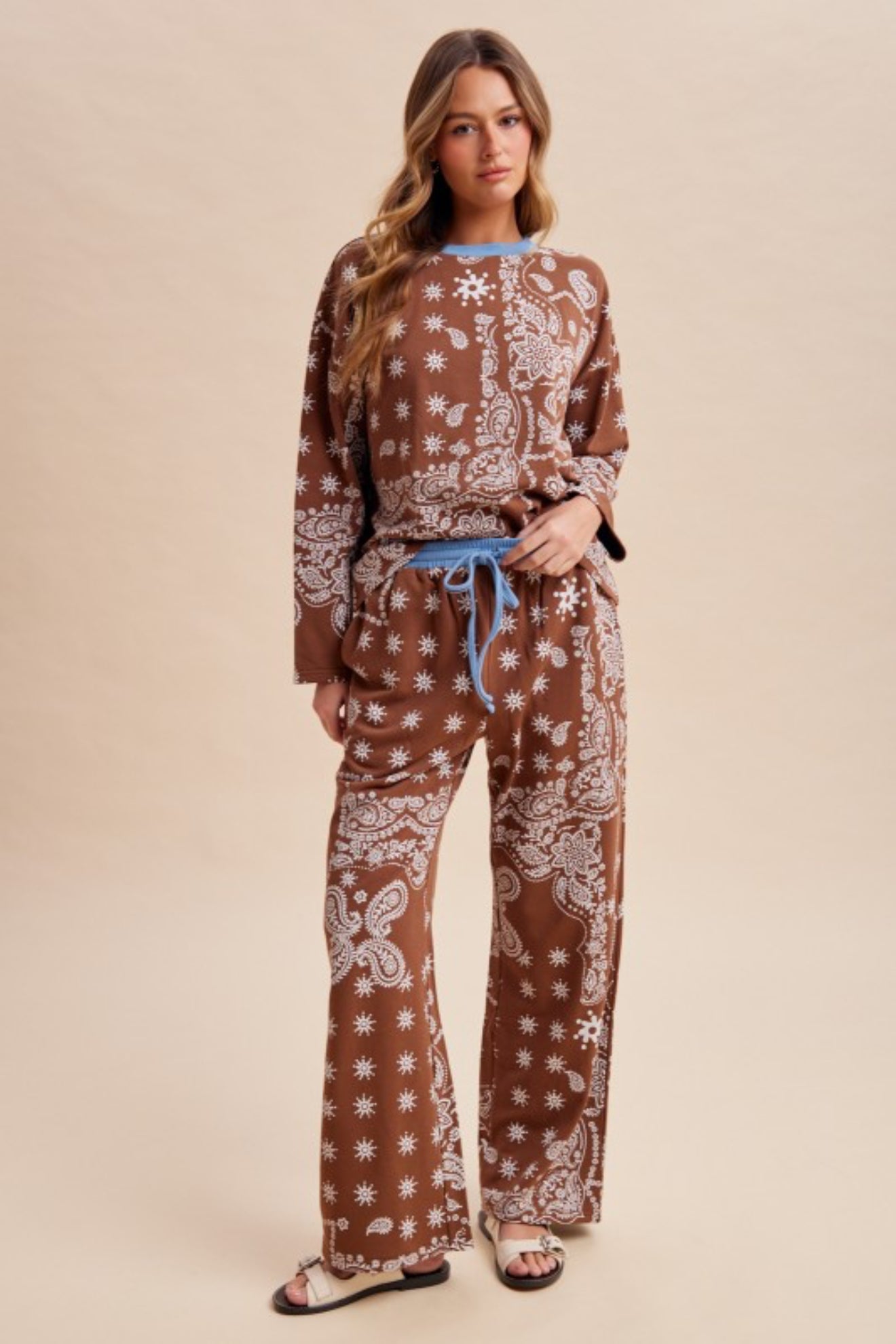 Bandana Printed French Terry Pants