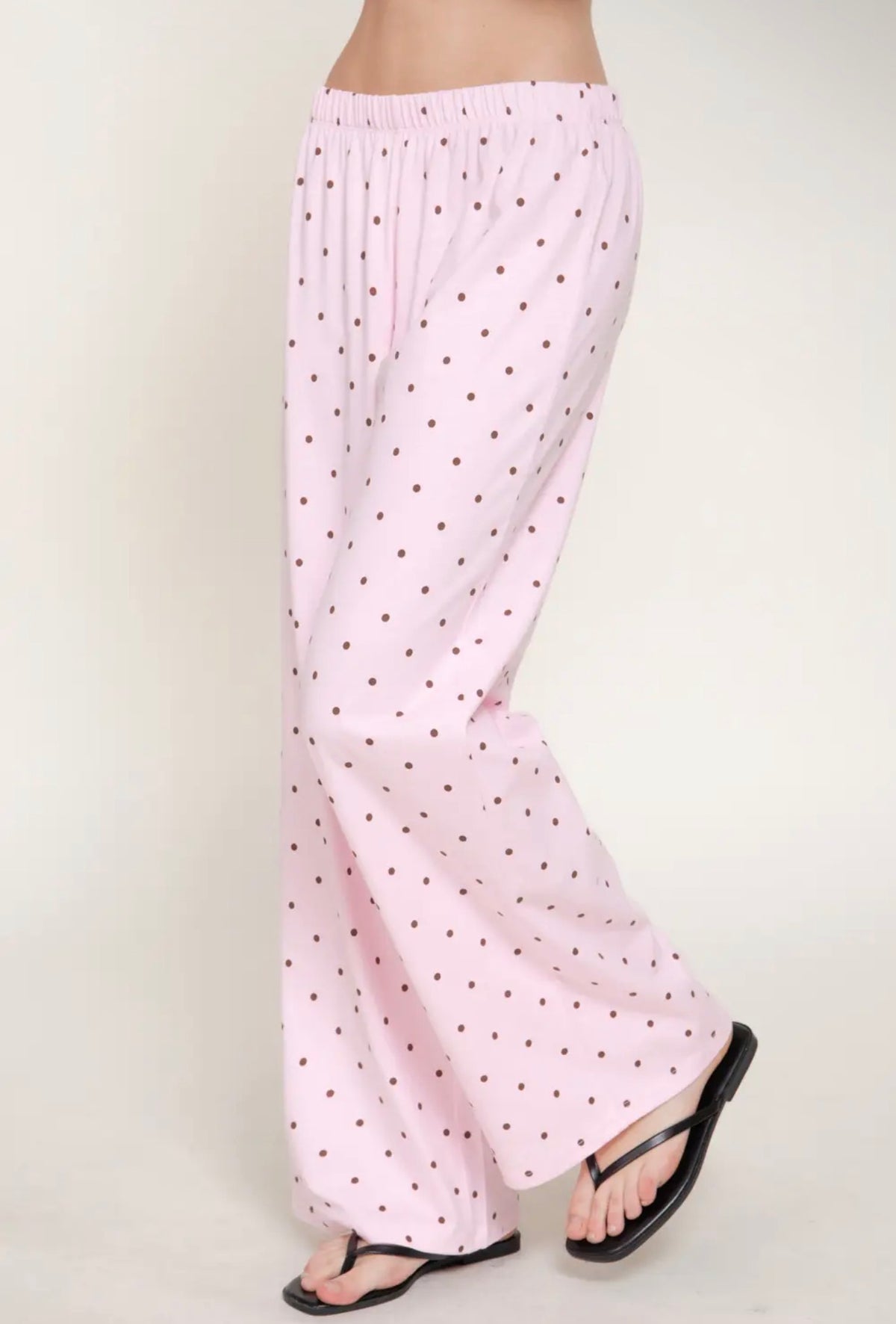Pink/Brown Straight Leg Polka Dot Pants