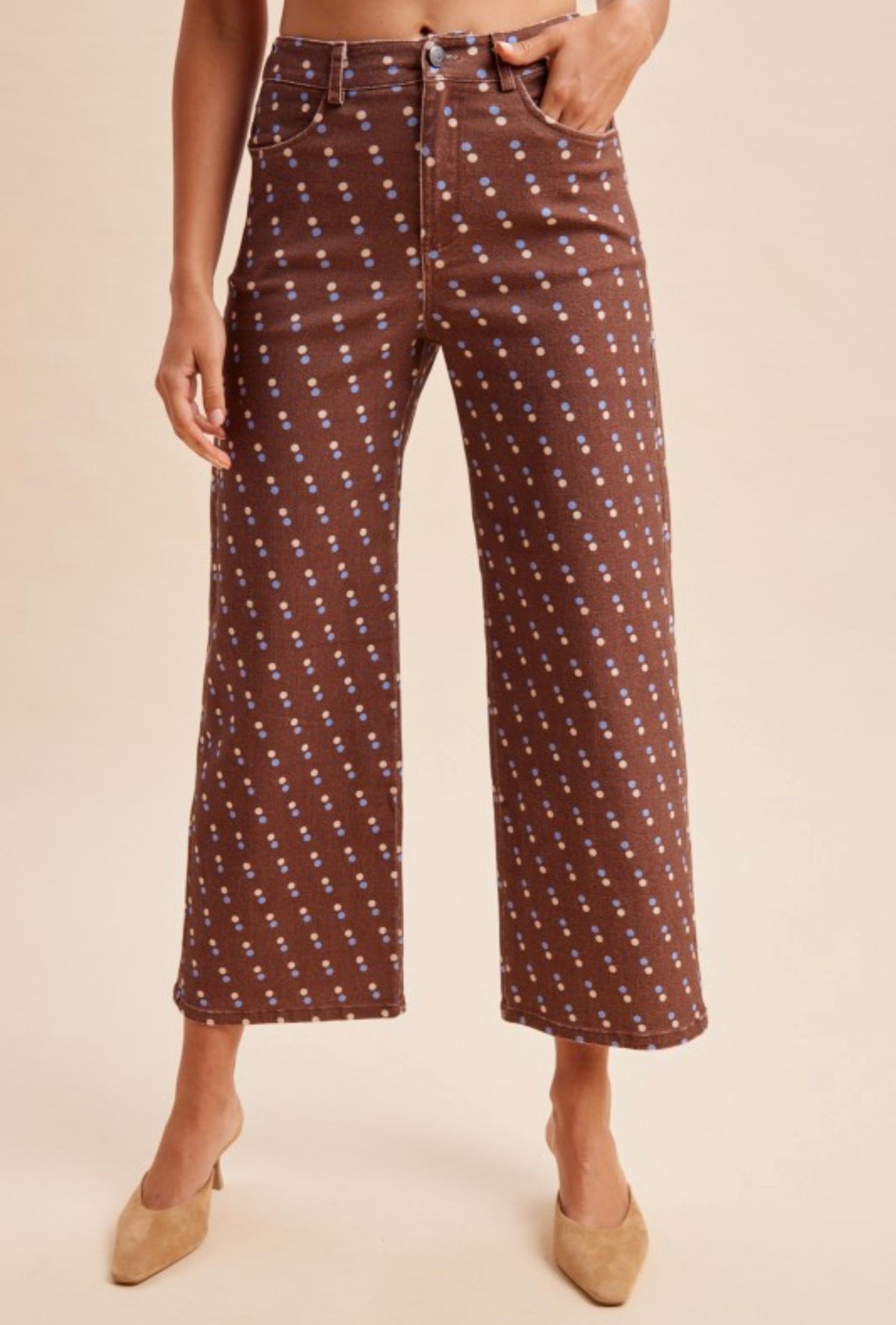 Cotton Twill Polka Dot Pants