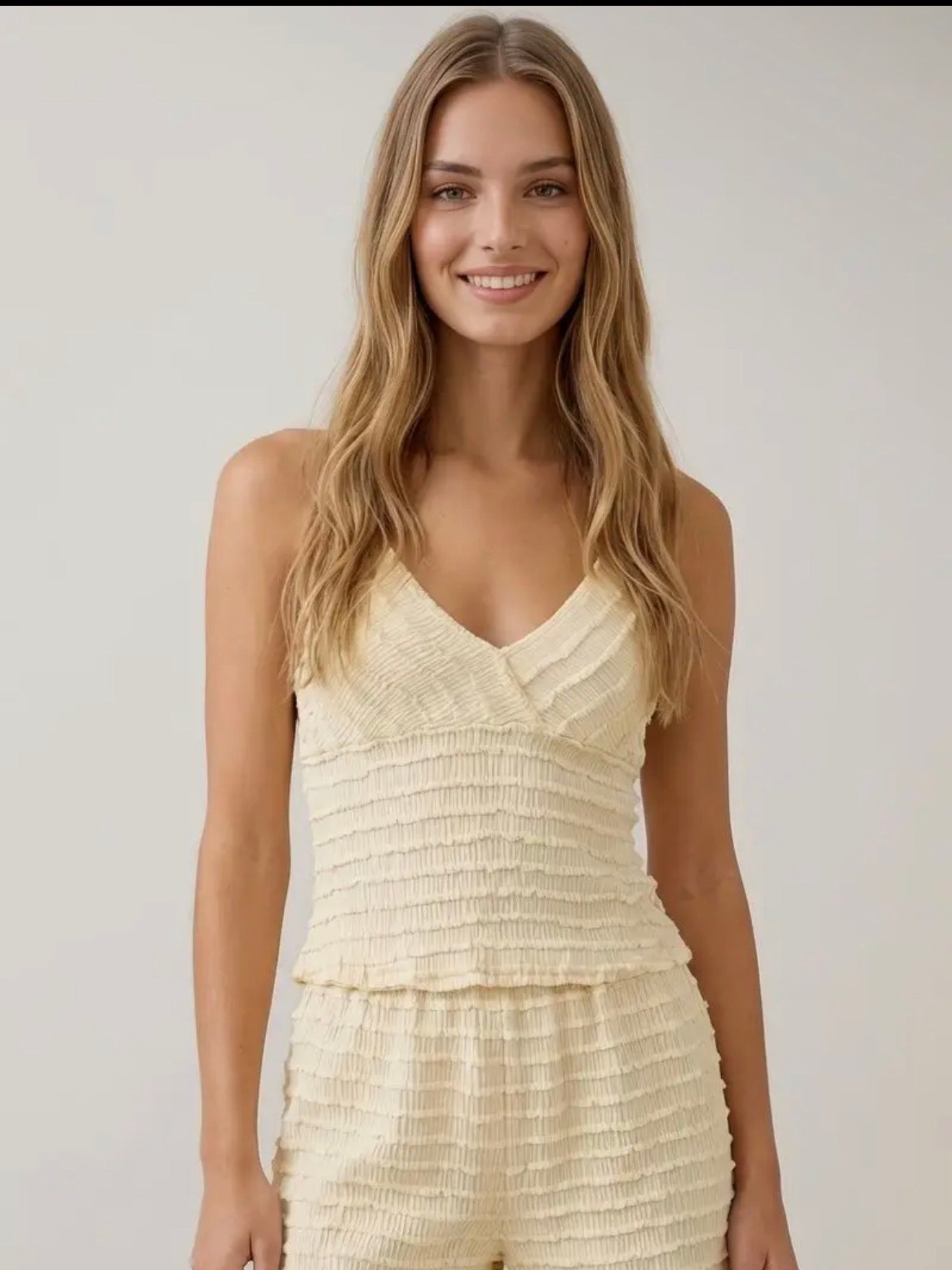 Mini Ruffle Detail Adjustable Straps Cami