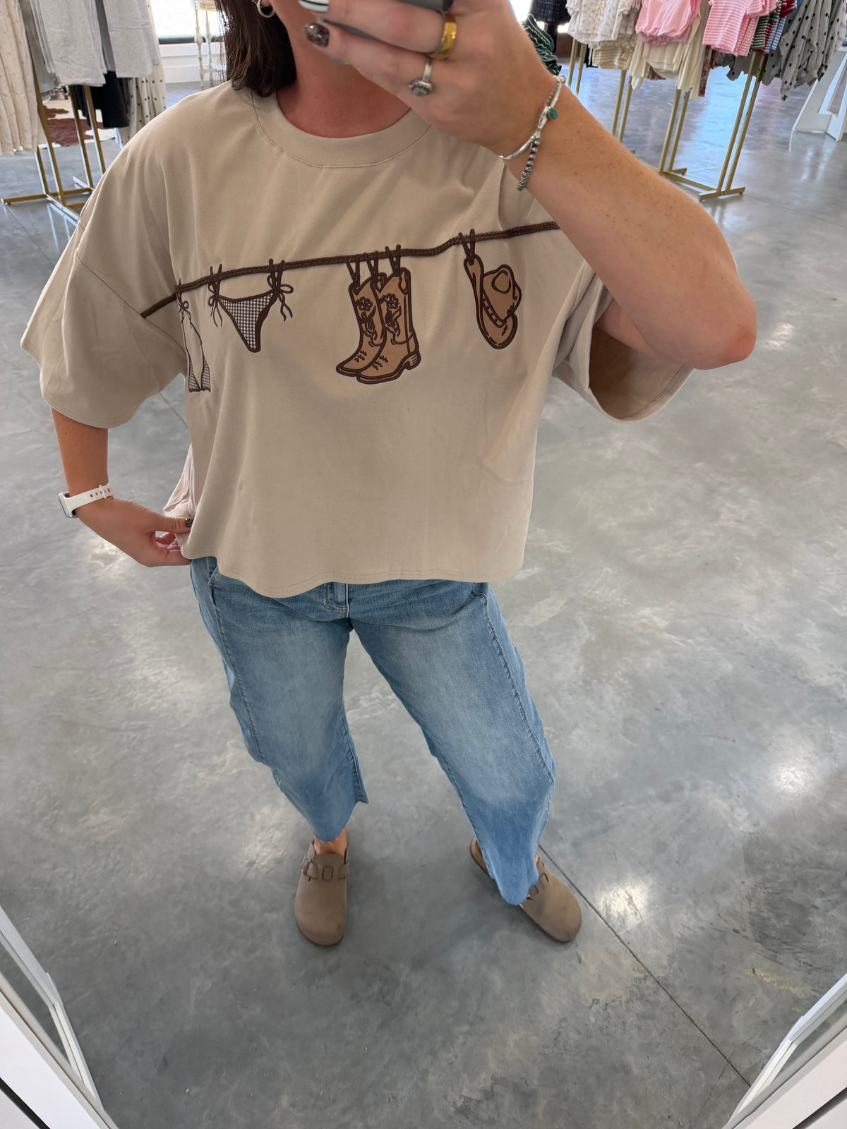 Cowboy Boxy Cropped Tee