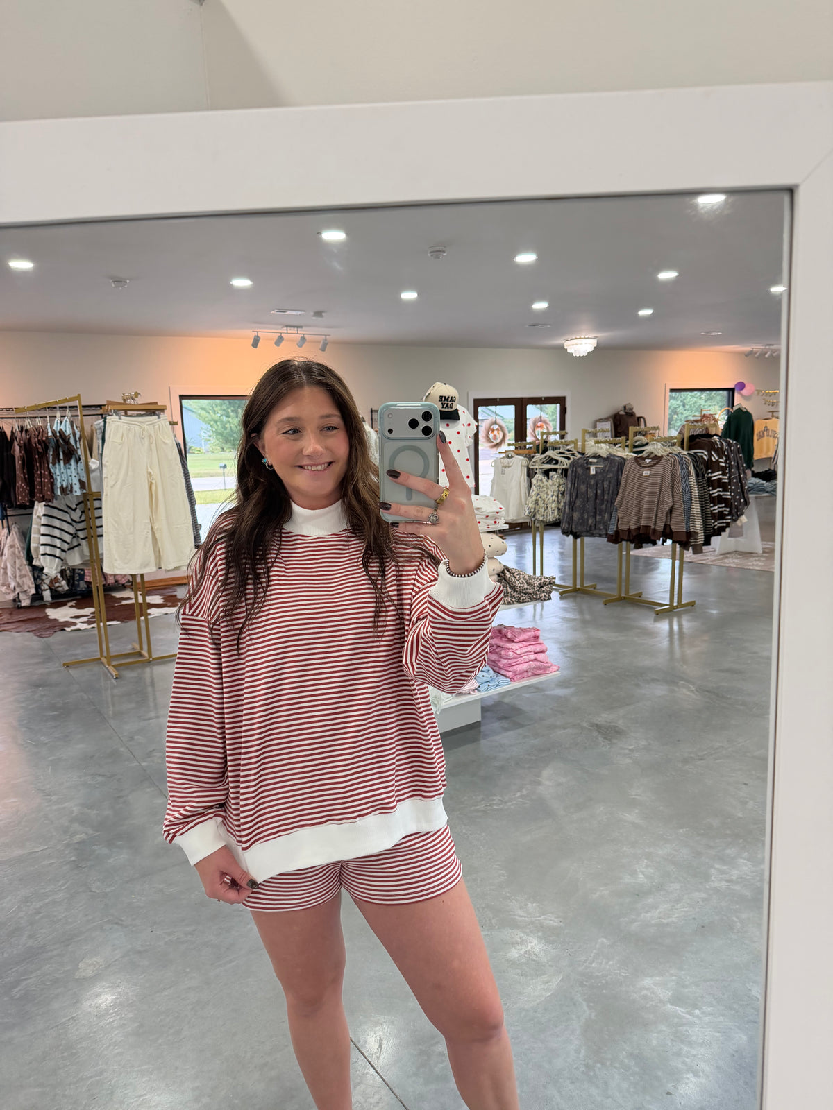 Red Striped Shorts