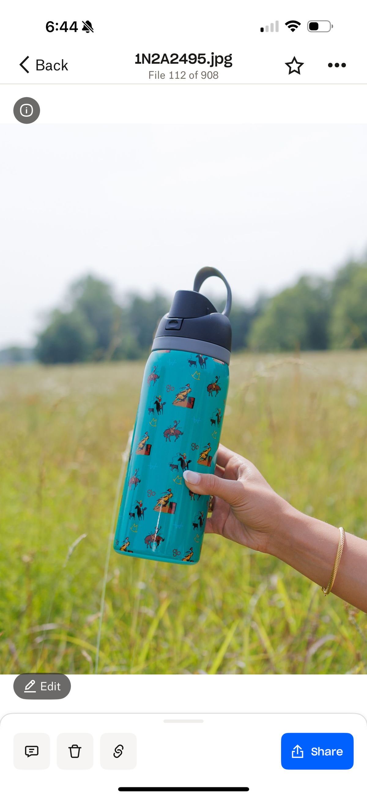 Turquoise Vintage Cowboy Stainless Steel Water Bottle
