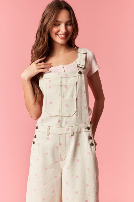 Scallop Embroidered Pointelle Rib Button Top pink