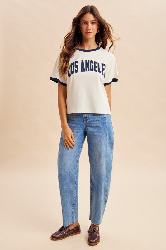 Stretch Barrel Leg Tapered Jeans indigo
