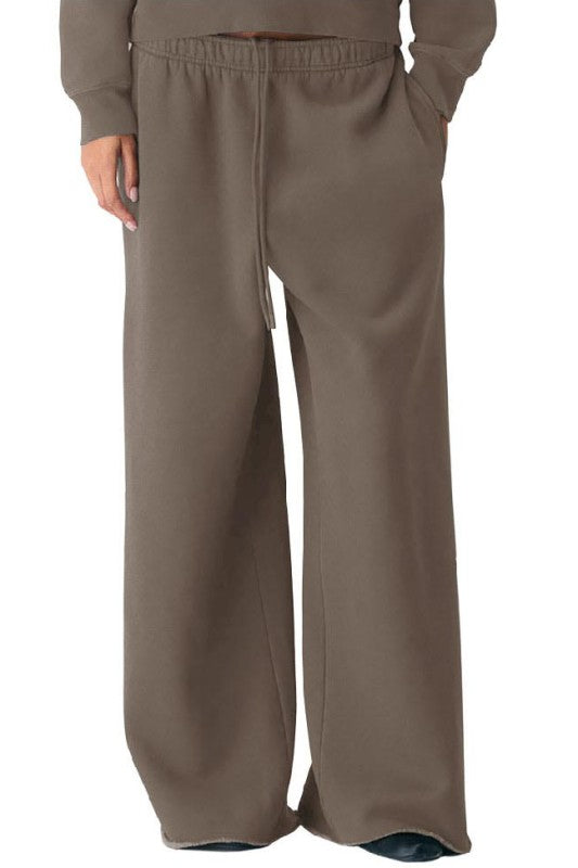 Mid Rise Sweatpants Raw Hem fossil