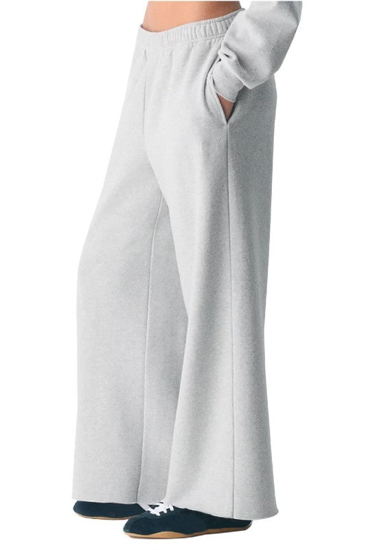 Mid Rise Sweatpants Raw Hem grey