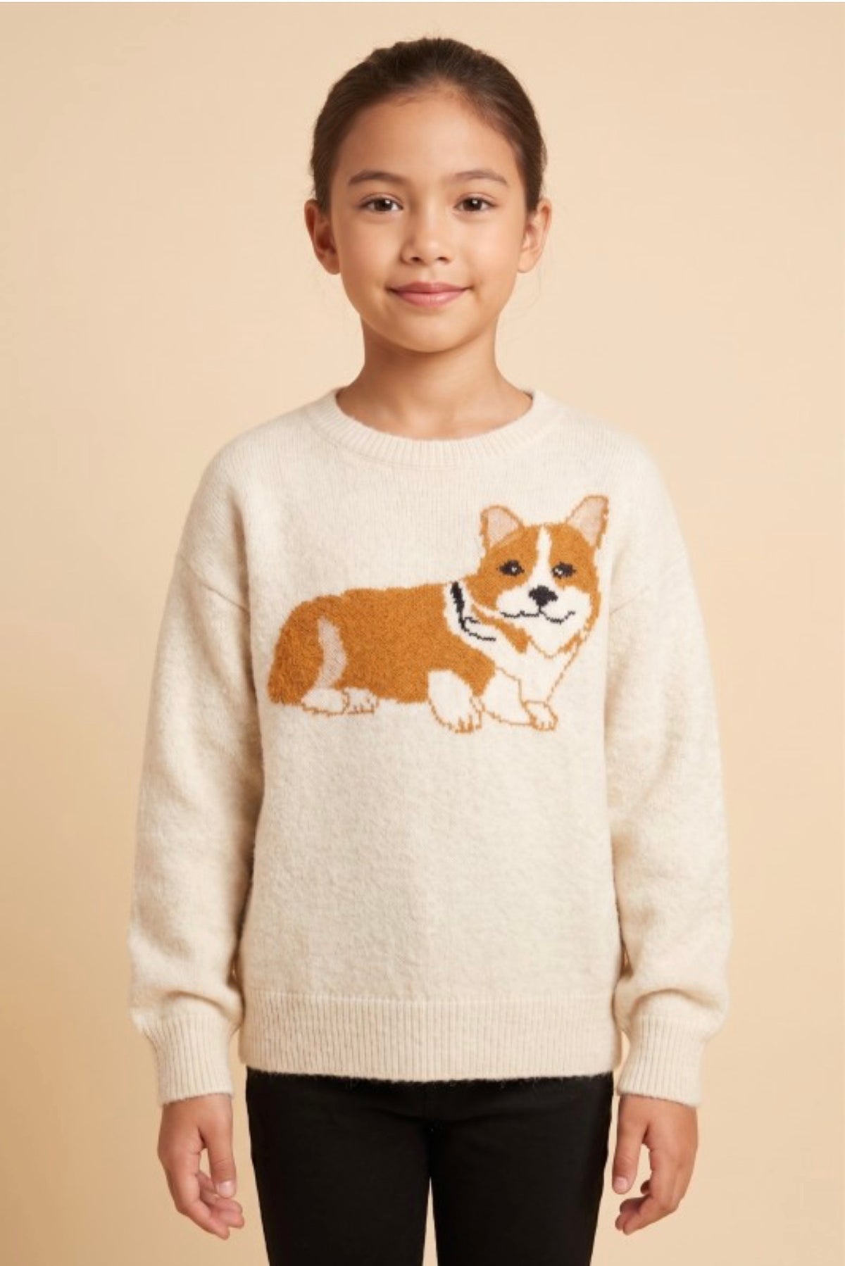 Girls Corgi Knitted Sweater