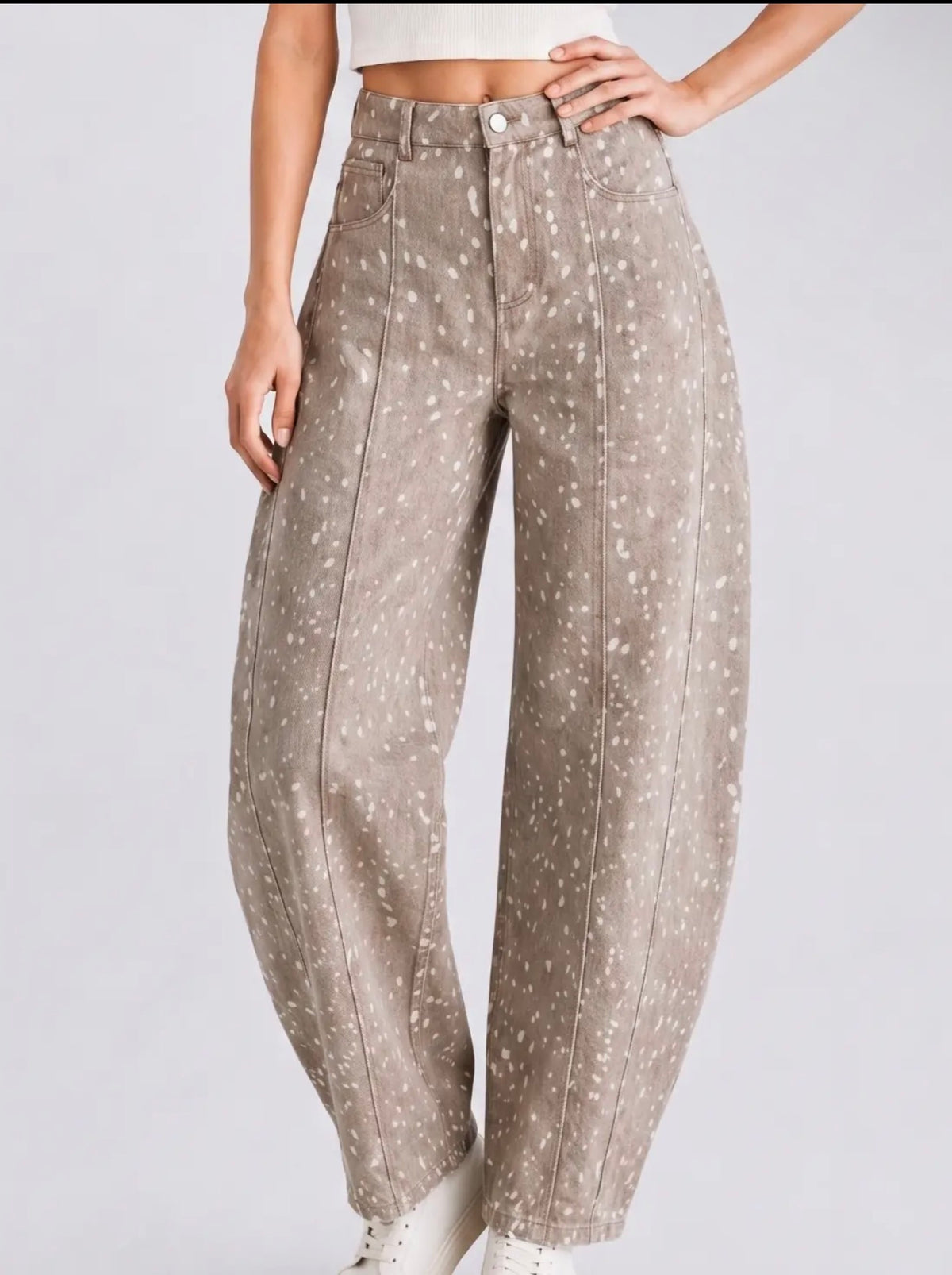 Fawn Print Barrel Pants