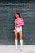 Pink CowPrint Sheer Bodysuit