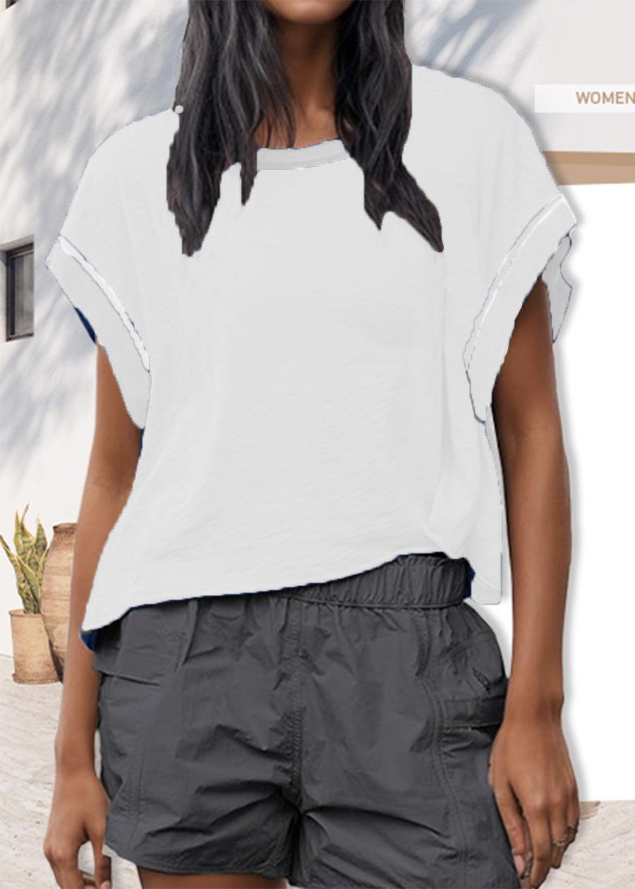 Solid White Cross-Back Shirt