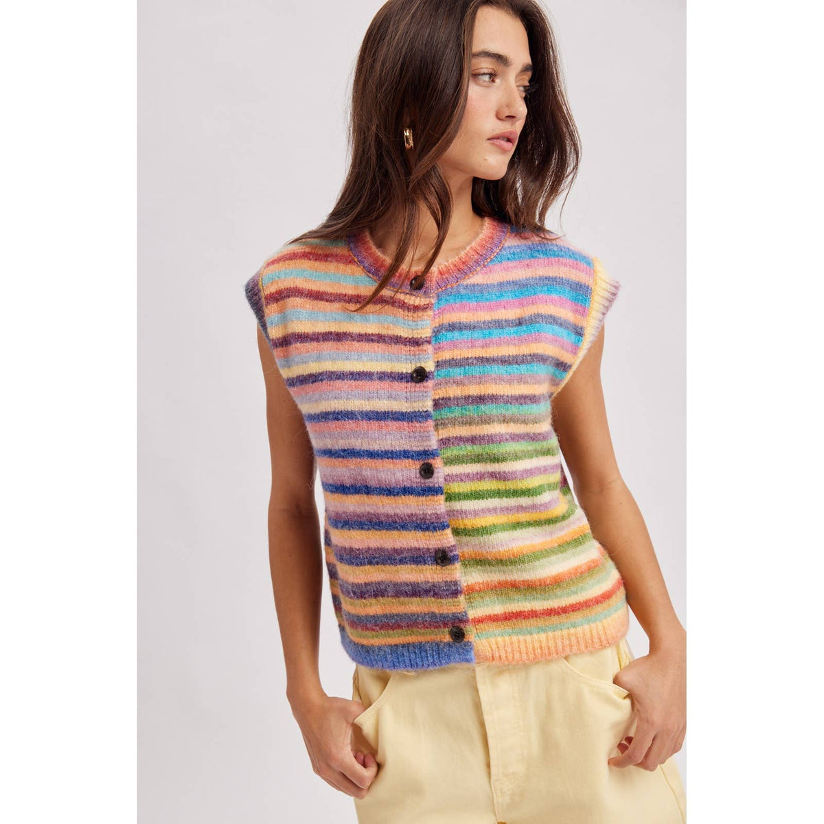 RAINBOW STRIPE SWEATER VEST