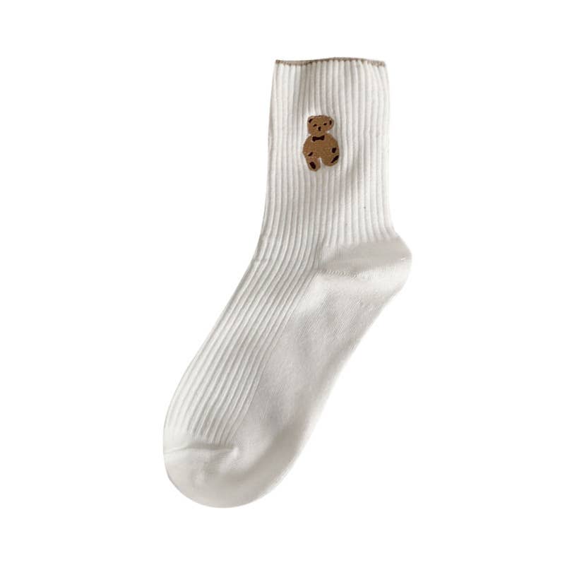 Teddy Bear Mid-Tube Socks - Women's: Mix / M