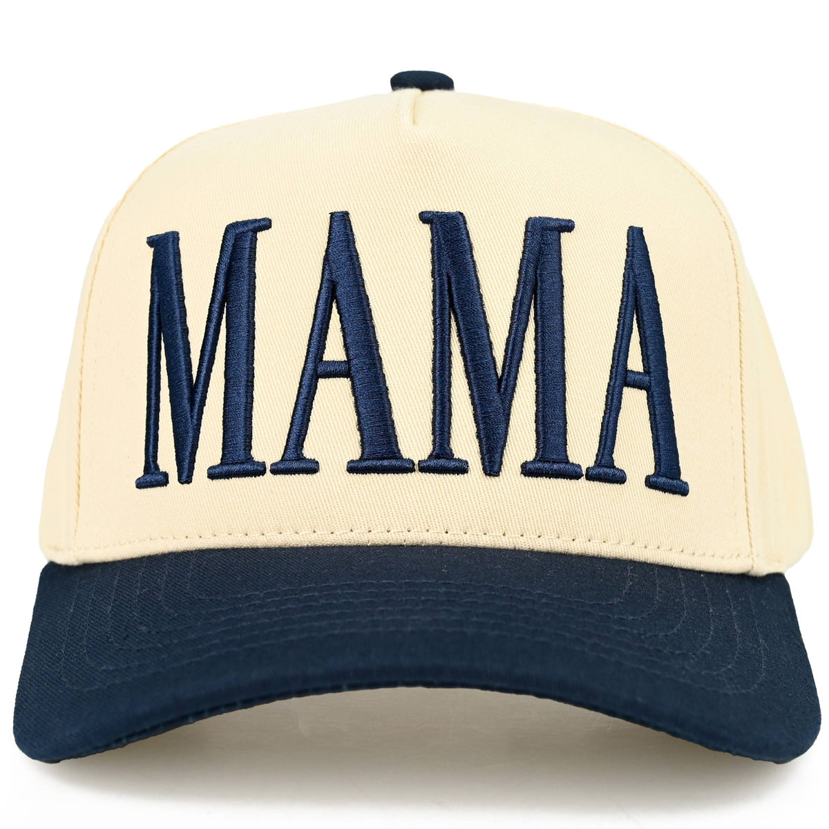 C.C MAMA Letter embroidered Snapback Trucker Hat: Navy